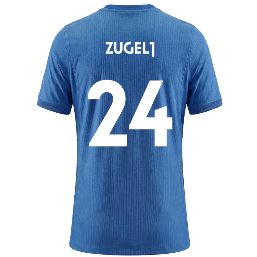 Danxen Dětské Slovinsko Nino Zugelj #24 Modrá Bílá Daleko Hráčské Dresy 26-28 Dres