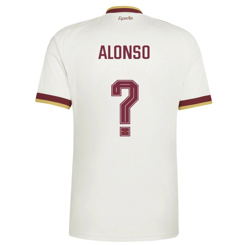 Danxen Dětské Španělsko German Alonso #0 Smetanová Vínová Daleko Hráčské Dresy 26-28 Dres