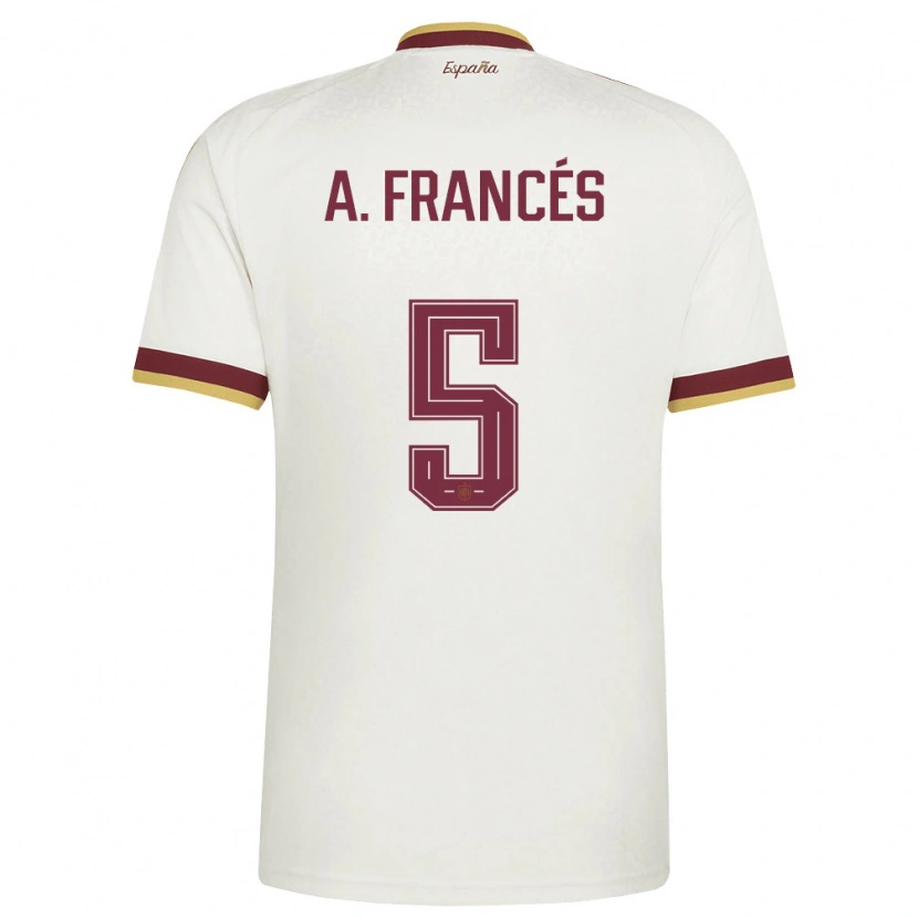 Danxen Dětské Španělsko Alejandro Francés #5 Smetanová Vínová Daleko Hráčské Dresy 26-28 Dres