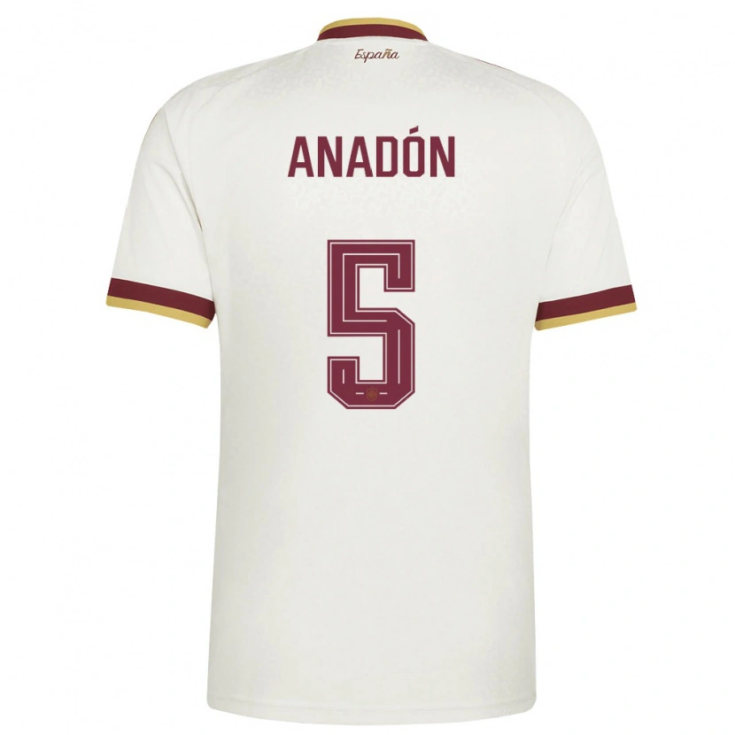 Danxen Dětské Španělsko Guillermo Anadón #5 Smetanová Vínová Daleko Hráčské Dresy 26-28 Dres
