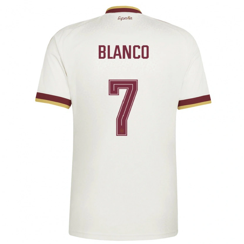 Danxen Dětské Španělsko Fabio Blanco #7 Smetanová Vínová Daleko Hráčské Dresy 26-28 Dres