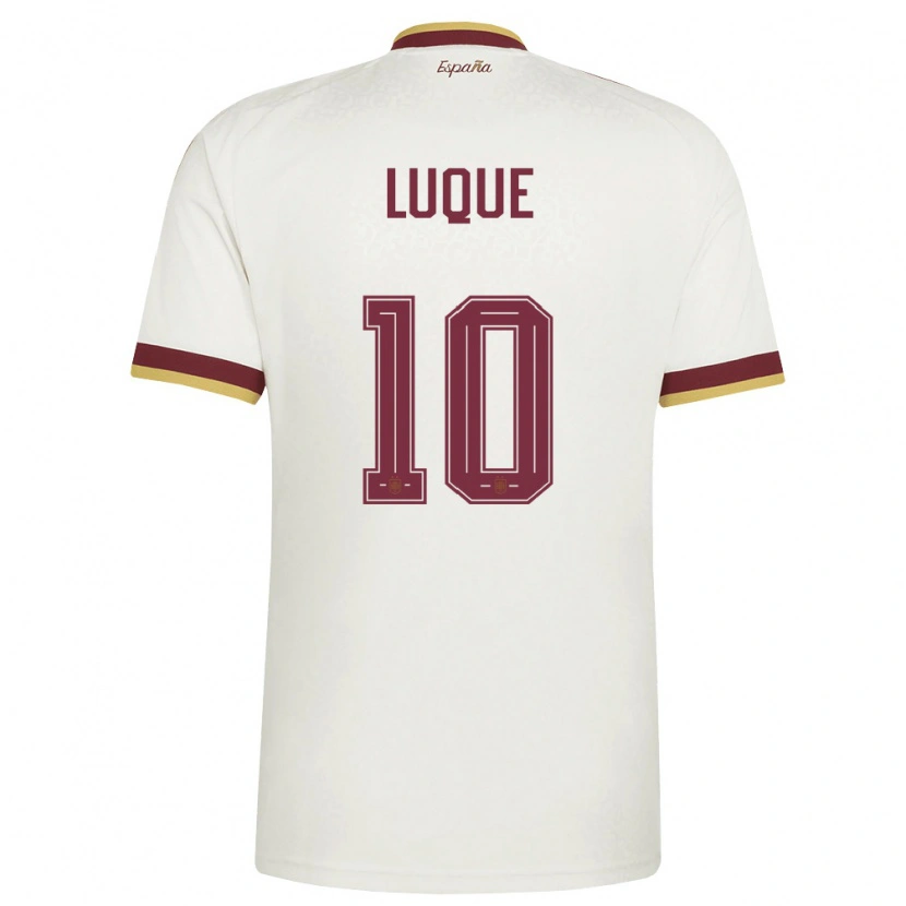 Danxen Dětské Španělsko Bruno Luque #10 Smetanová Vínová Daleko Hráčské Dresy 26-28 Dres