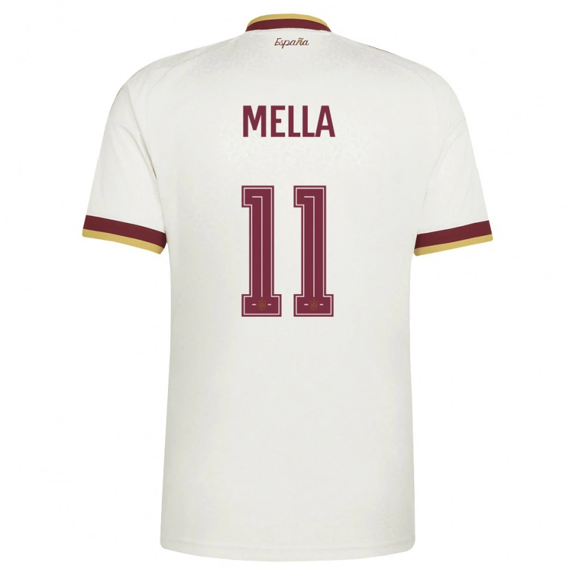 Danxen Dětské Španělsko David Mella #11 Smetanová Vínová Daleko Hráčské Dresy 26-28 Dres