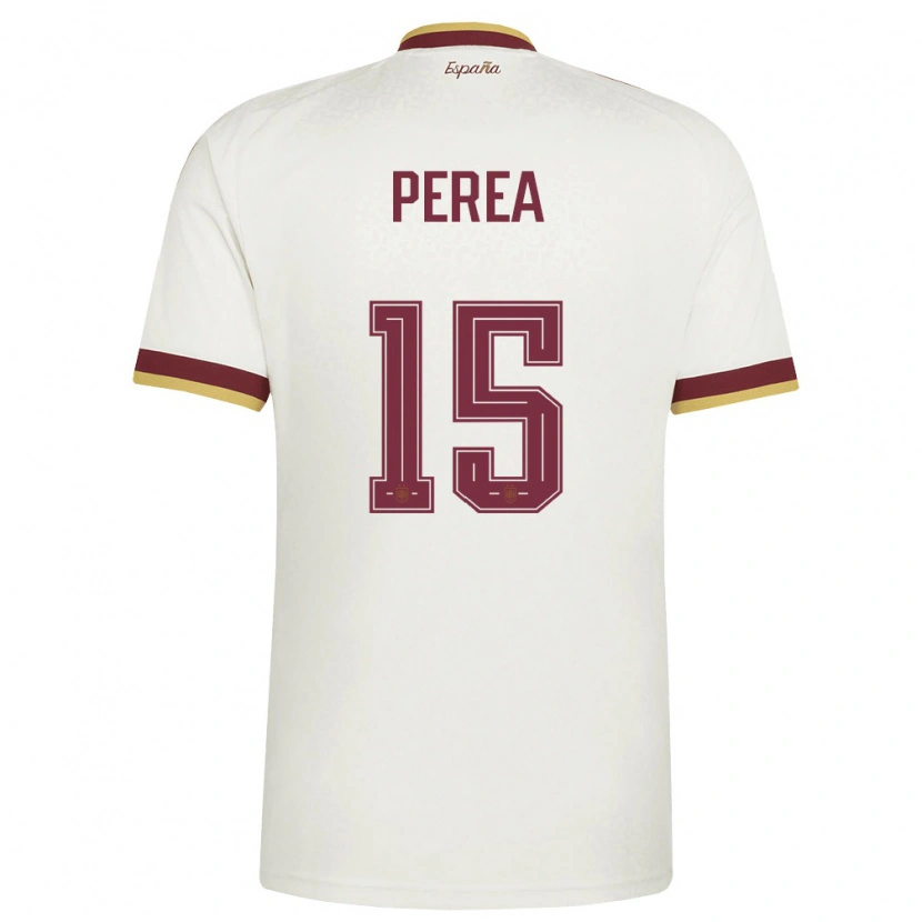 Danxen Dětské Španělsko Cristian Perea #15 Smetanová Vínová Daleko Hráčské Dresy 26-28 Dres