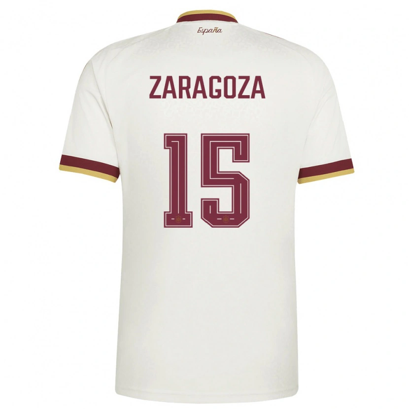 Danxen Dětské Španělsko Bryan Zaragoza #15 Smetanová Vínová Daleko Hráčské Dresy 26-28 Dres