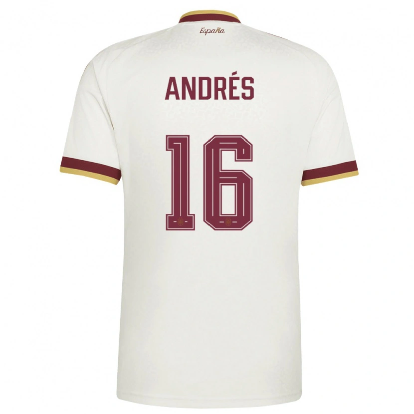 Danxen Dětské Španělsko Chema Andrés #16 Smetanová Vínová Daleko Hráčské Dresy 26-28 Dres