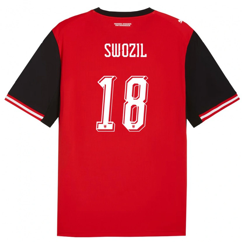 Danxen Pánské Rakousko Bernhard Swozil #18 Černá Bílá Domů Hráčské Dresy 26-28 Dres