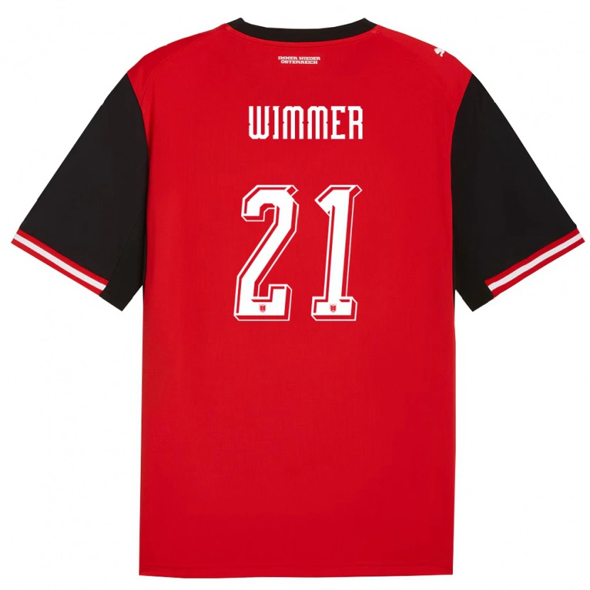 Danxen Pánské Rakousko Patrick Wimmer #21 Černá Bílá Domů Hráčské Dresy 26-28 Dres