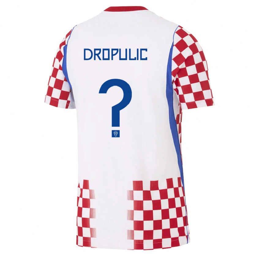 Danxen Pánské Chorvatsko Filip Dropulic #0 Bílá Červená Modrá Domů Hráčské Dresy 26-28 Dres