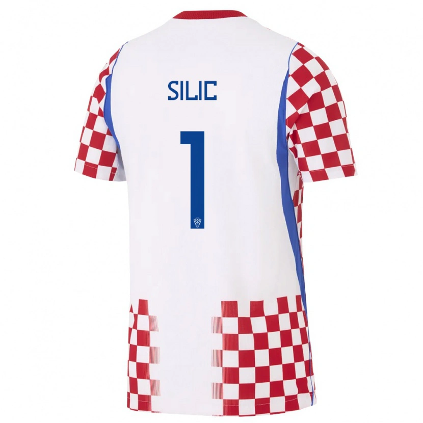 Danxen Pánské Chorvatsko Toni Silic #1 Bílá Červená Modrá Domů Hráčské Dresy 26-28 Dres