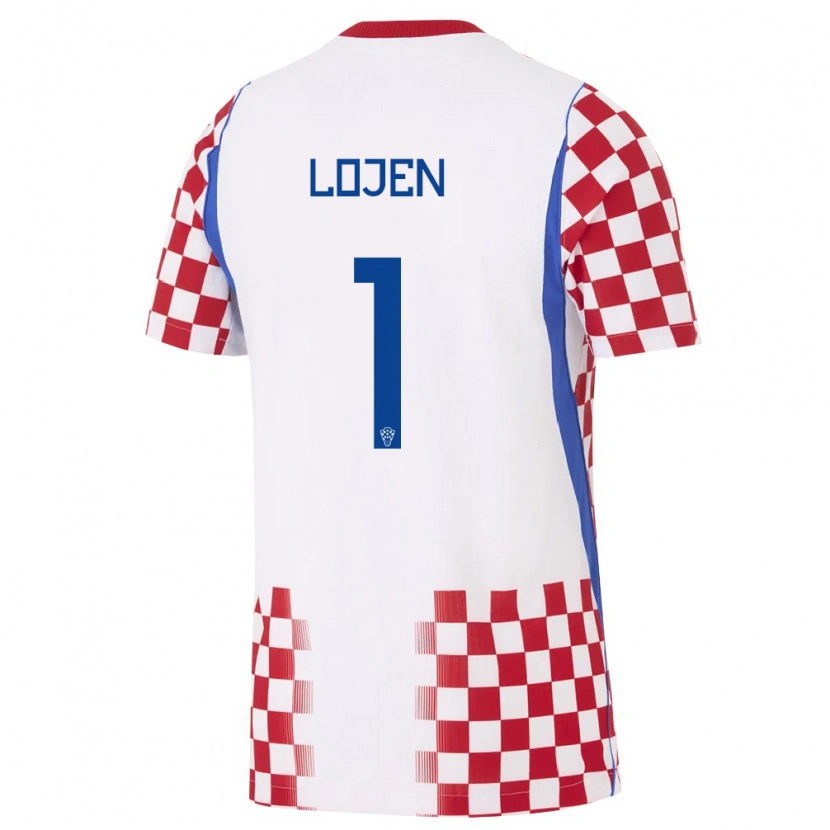 Danxen Pánské Chorvatsko Lovro Lojen #1 Bílá Červená Modrá Domů Hráčské Dresy 26-28 Dres