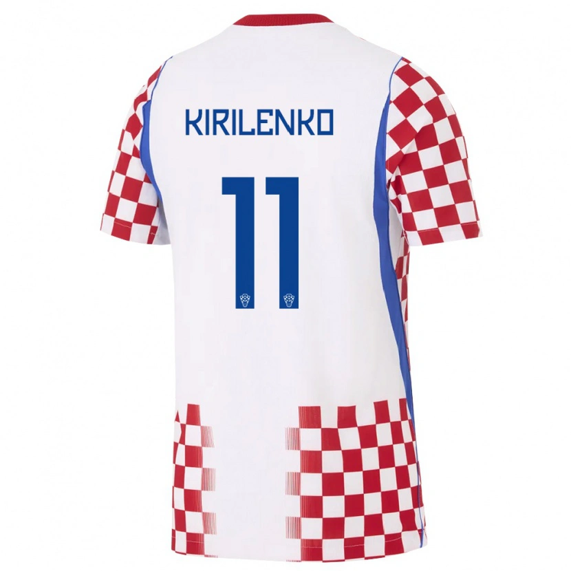 Danxen Pánské Chorvatsko Ivana Kirilenko #11 Bílá Červená Modrá Domů Hráčské Dresy 26-28 Dres