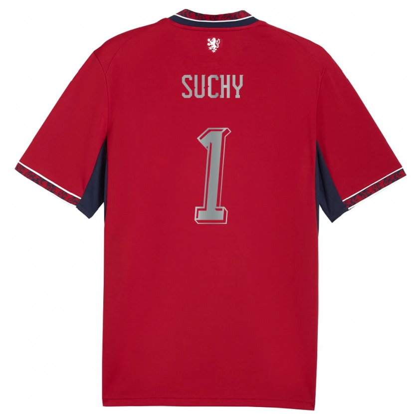 Danxen Pánské Česko Ondrej Suchy #1 Červená Bílá Námořnická Domů Hráčské Dresy 26-28 Dres