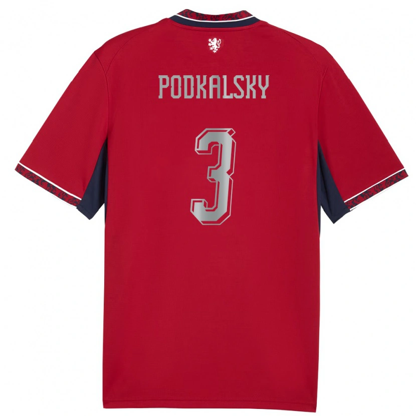 Danxen Pánské Česko Jakub Podkalsky #3 Červená Bílá Námořnická Domů Hráčské Dresy 26-28 Dres