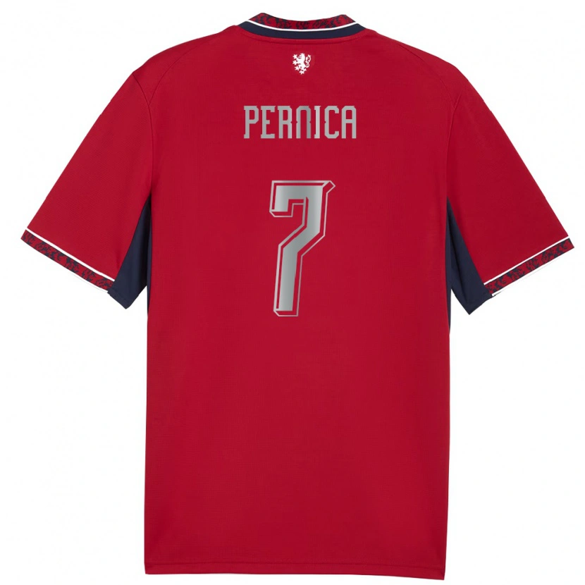 Danxen Pánské Česko Eric Pernica #7 Červená Bílá Námořnická Domů Hráčské Dresy 26-28 Dres