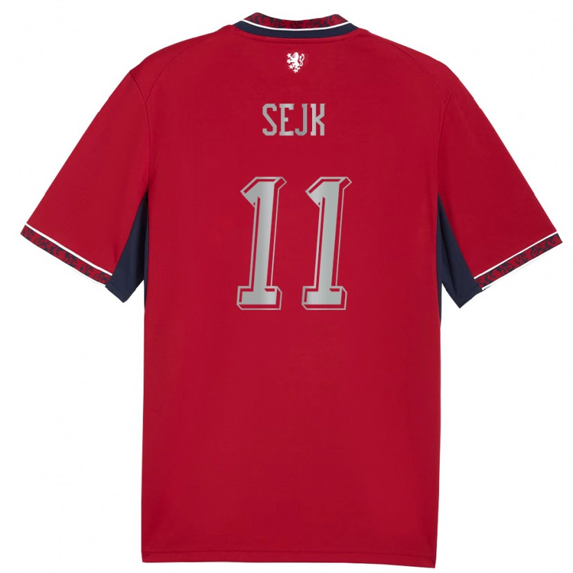 Danxen Pánské Česko Vaclav Sejk #11 Červená Bílá Námořnická Domů Hráčské Dresy 26-28 Dres