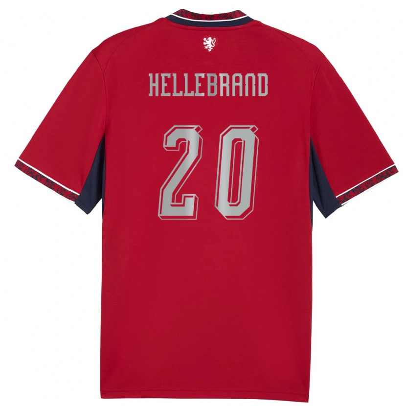 Danxen Pánské Česko Tomas Hellebrand #20 Červená Bílá Námořnická Domů Hráčské Dresy 26-28 Dres