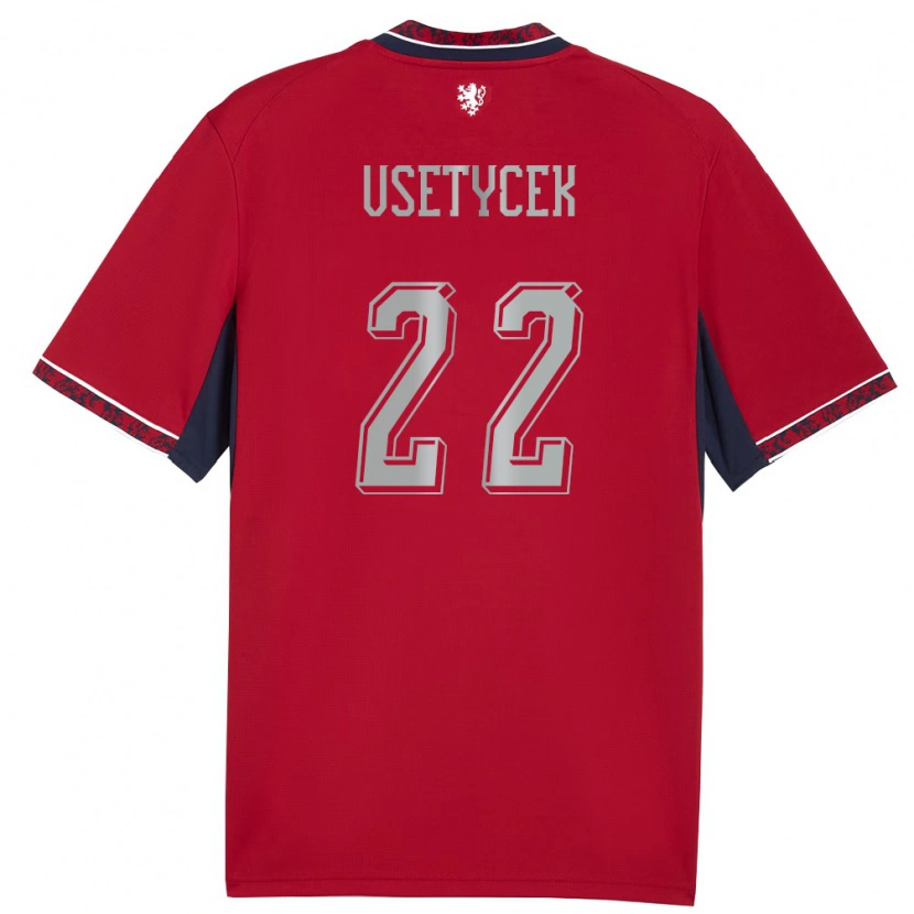 Danxen Pánské Česko Adam Vsetycek #22 Červená Bílá Námořnická Domů Hráčské Dresy 26-28 Dres