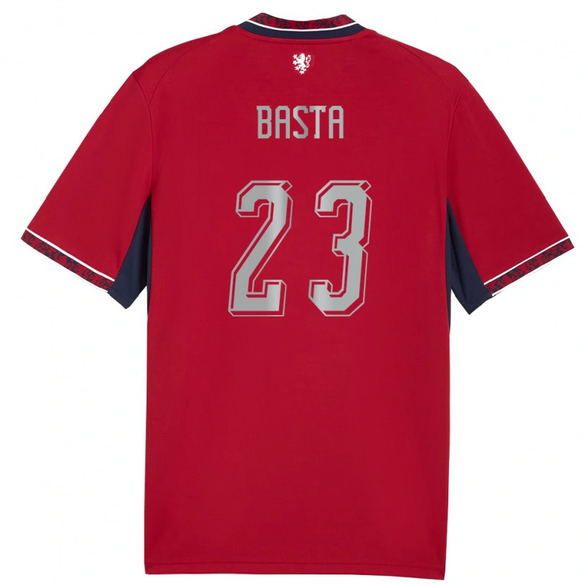 Danxen Pánské Česko Daniel Basta #23 Červená Bílá Námořnická Domů Hráčské Dresy 26-28 Dres