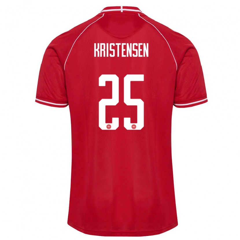 Danxen Pánské Dánsko Rasmus Kristensen #25 Červená Bílá Domů Hráčské Dresy 26-28 Dres