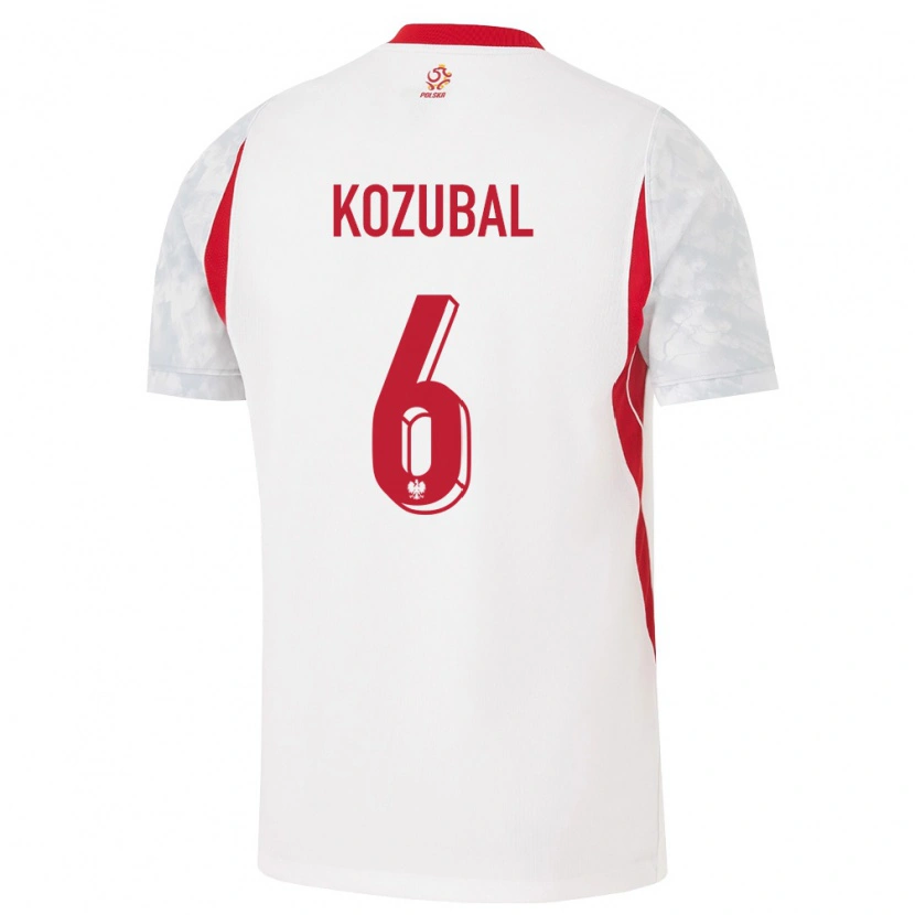 Danxen Pánské Polsko Antoni Kozubal #6 Bílá Červená Šedá Domů Hráčské Dresy 26-28 Dres