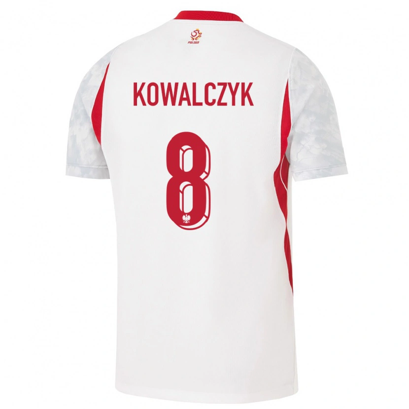 Danxen Pánské Polsko Mateusz Kowalczyk #8 Bílá Červená Šedá Domů Hráčské Dresy 26-28 Dres