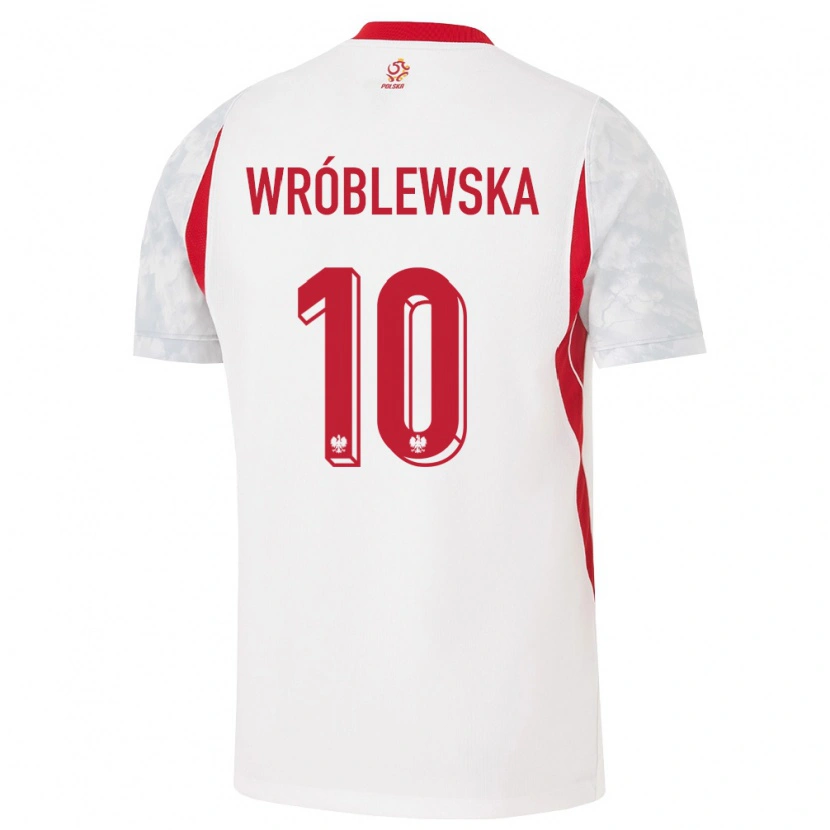Danxen Pánské Polsko Joanna Wroblewska #10 Bílá Červená Šedá Domů Hráčské Dresy 26-28 Dres