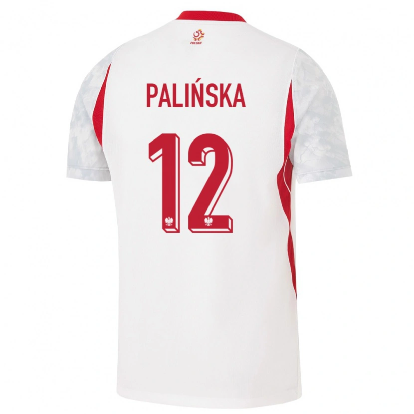 Danxen Pánské Polsko Anna Palinska #12 Bílá Červená Šedá Domů Hráčské Dresy 26-28 Dres