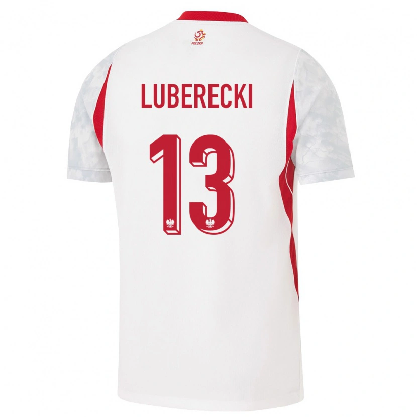 Danxen Pánské Polsko Filip Luberecki #13 Bílá Červená Šedá Domů Hráčské Dresy 26-28 Dres