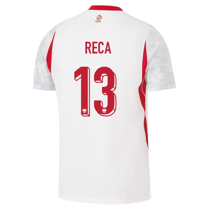 Danxen Pánské Polsko Arkadiusz Reca #13 Bílá Červená Šedá Domů Hráčské Dresy 26-28 Dres