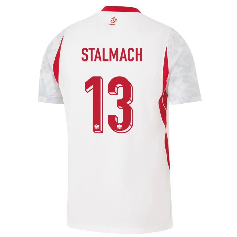 Danxen Pánské Polsko Dariusz Stalmach #13 Bílá Červená Šedá Domů Hráčské Dresy 26-28 Dres