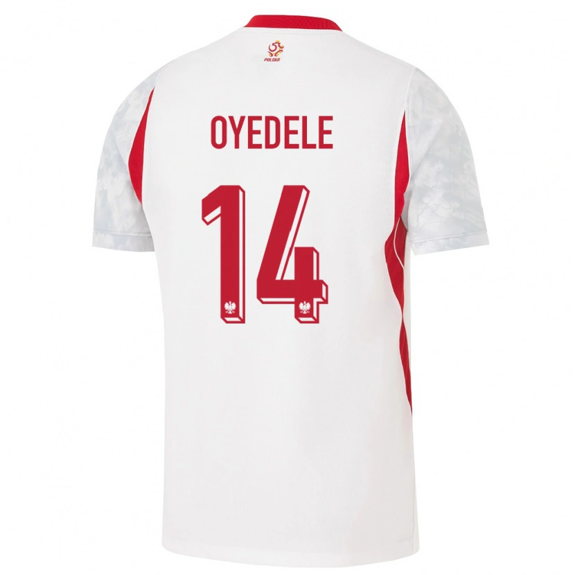 Danxen Pánské Polsko Maximillian Oyedele #14 Bílá Červená Šedá Domů Hráčské Dresy 26-28 Dres