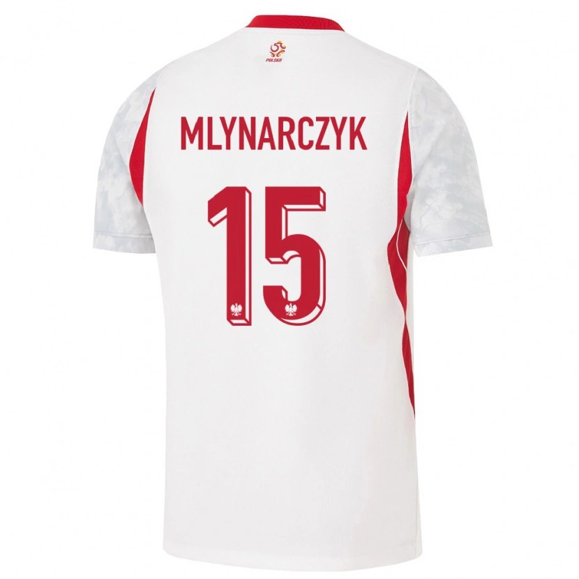 Danxen Pánské Polsko Antoni Mlynarczyk #15 Bílá Červená Šedá Domů Hráčské Dresy 26-28 Dres