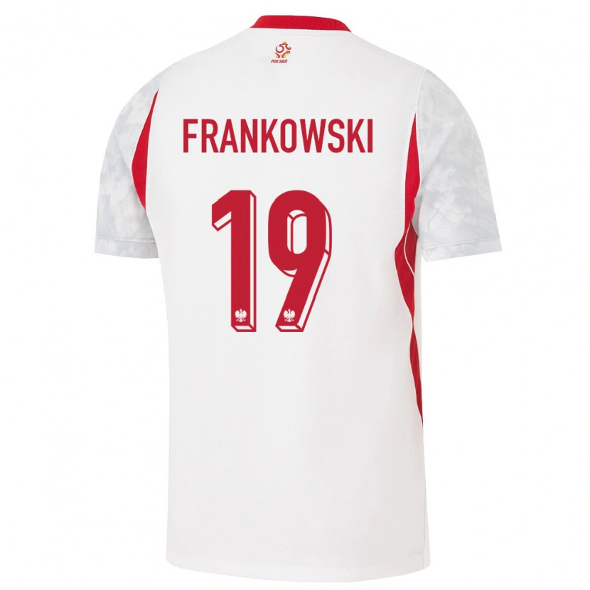 Danxen Pánské Polsko Przemyslaw Frankowski #19 Bílá Červená Šedá Domů Hráčské Dresy 26-28 Dres