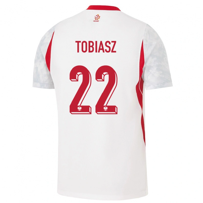 Danxen Pánské Polsko Kacper Tobiasz #22 Bílá Červená Šedá Domů Hráčské Dresy 26-28 Dres