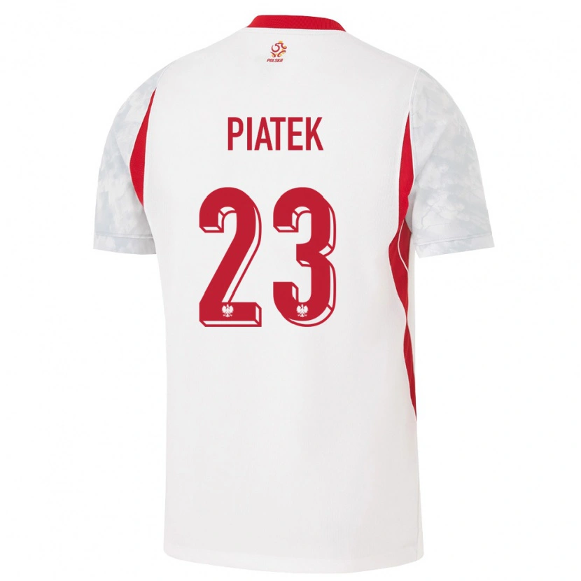 Danxen Pánské Polsko Krzysztof Piatek #23 Bílá Červená Šedá Domů Hráčské Dresy 26-28 Dres