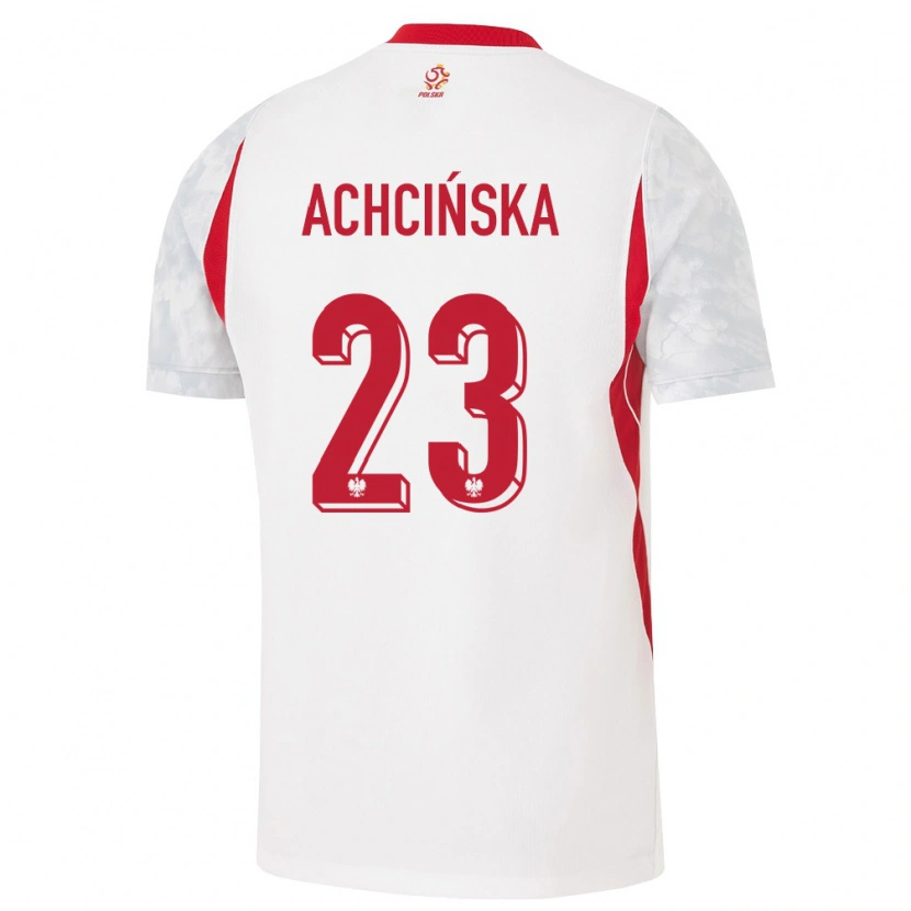 Danxen Pánské Polsko Adriana Achcinska #23 Bílá Červená Šedá Domů Hráčské Dresy 26-28 Dres