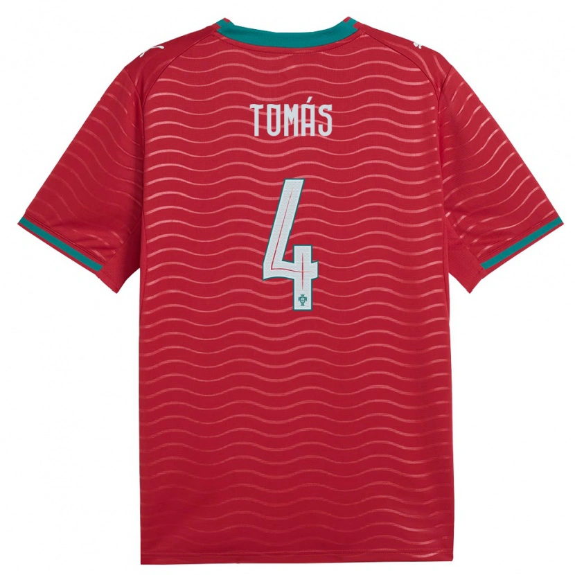 Danxen Pánské Portugalsko Tomás Ferreira #4 Červená Zelená Bílá Domů Hráčské Dresy 26-28 Dres