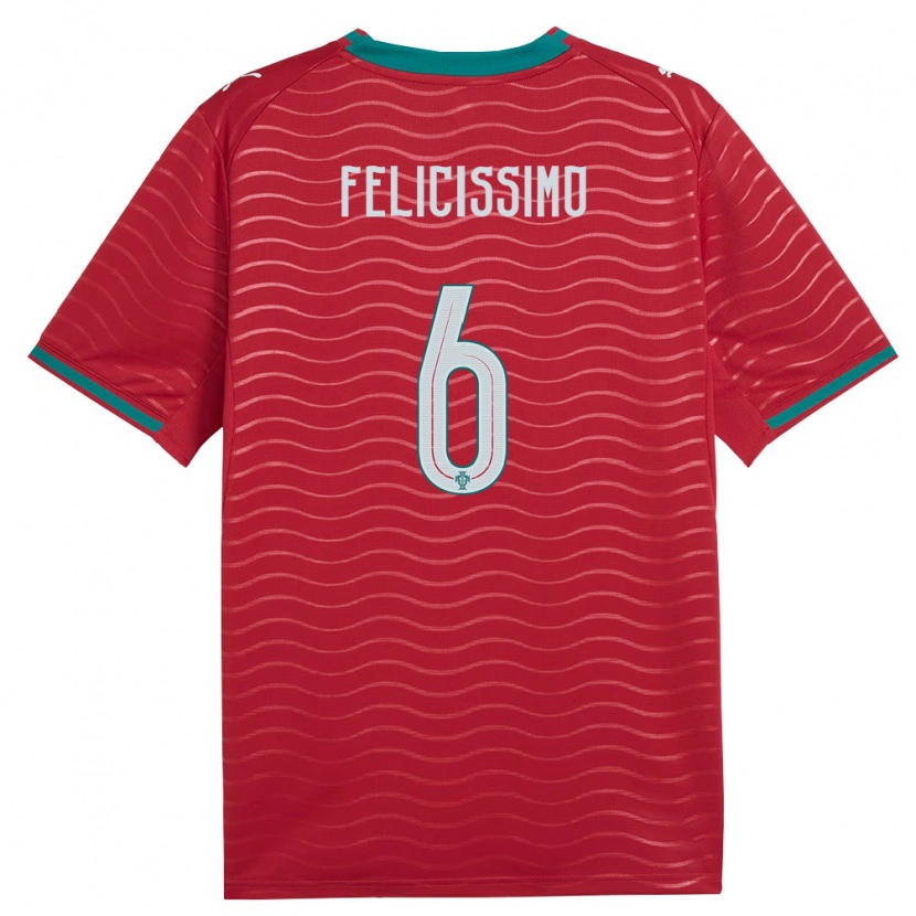 Danxen Pánské Portugalsko Eduardo Felicíssimo #6 Červená Zelená Bílá Domů Hráčské Dresy 26-28 Dres