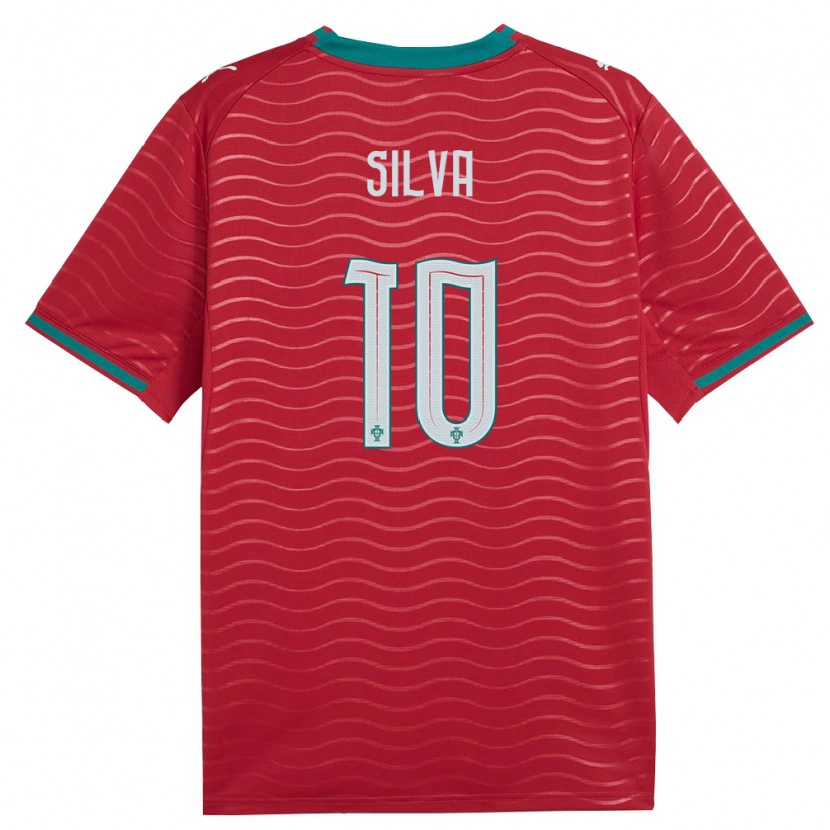 Danxen Pánské Portugalsko Jessica Silva #10 Červená Zelená Bílá Domů Hráčské Dresy 26-28 Dres