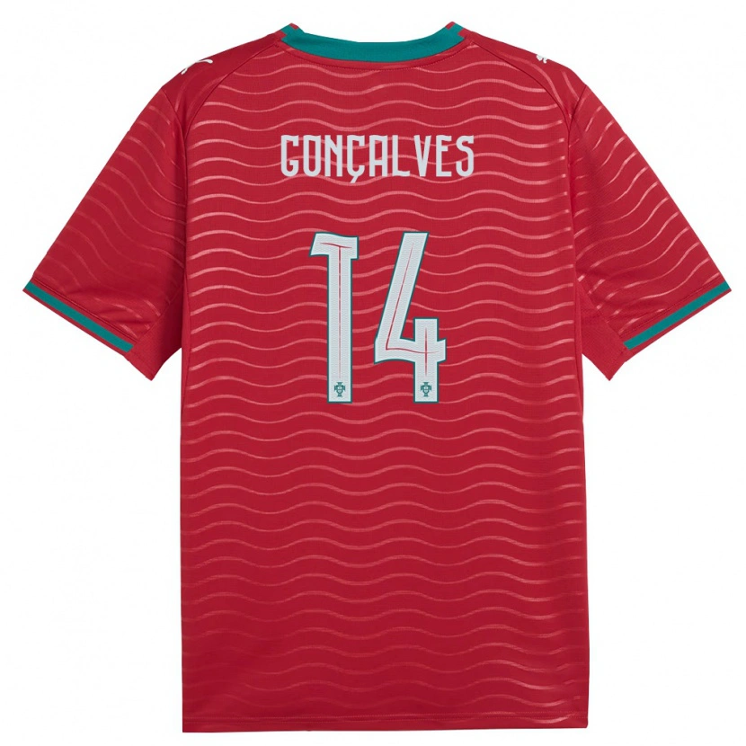 Danxen Pánské Portugalsko Gonçalo Gonçalves #14 Červená Zelená Bílá Domů Hráčské Dresy 26-28 Dres