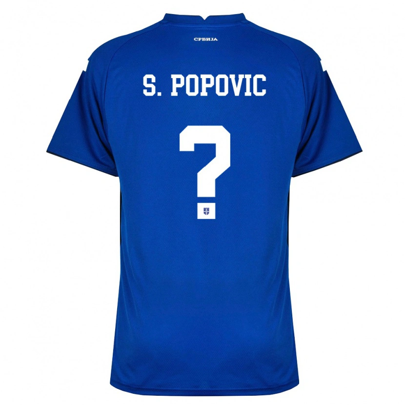 Danxen Pánské Srbsko Strahinja Popovic #0 Námořnická Červená Domů Hráčské Dresy 26-28 Dres