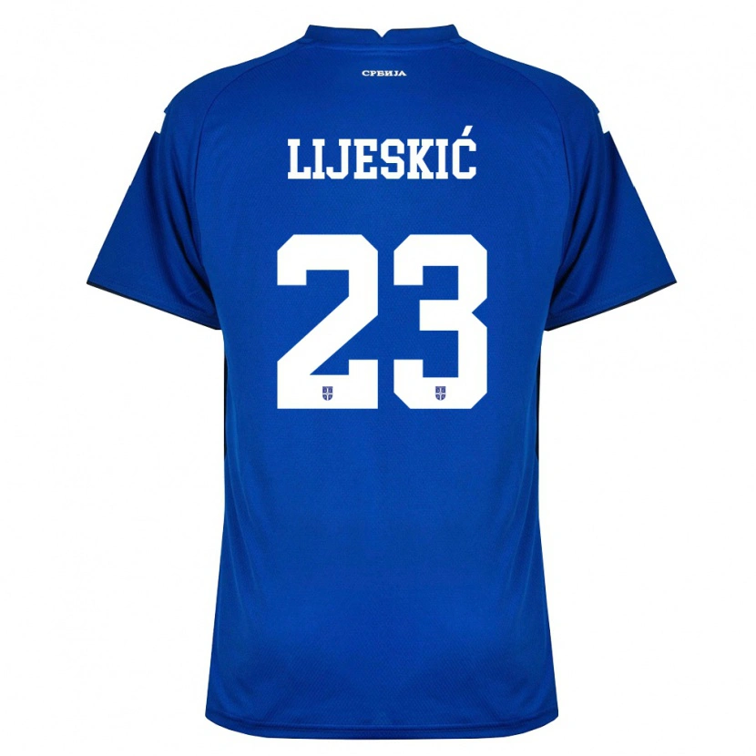 Danxen Pánské Srbsko Luka Lijeskic #23 Námořnická Červená Domů Hráčské Dresy 26-28 Dres