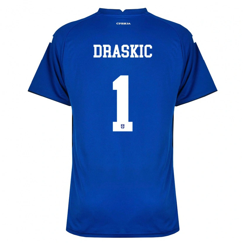 Danxen Pánské Srbsko Vuk Draskic #1 Námořnická Červená Domů Hráčské Dresy 26-28 Dres