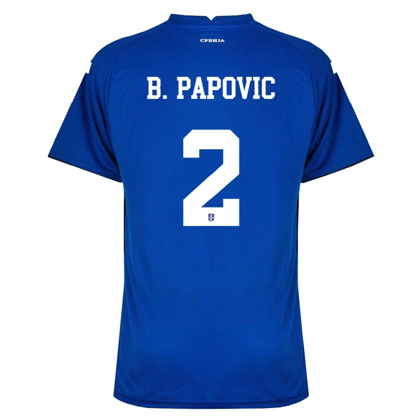 Danxen Pánské Srbsko Balsa Papovic #2 Námořnická Červená Domů Hráčské Dresy 26-28 Dres