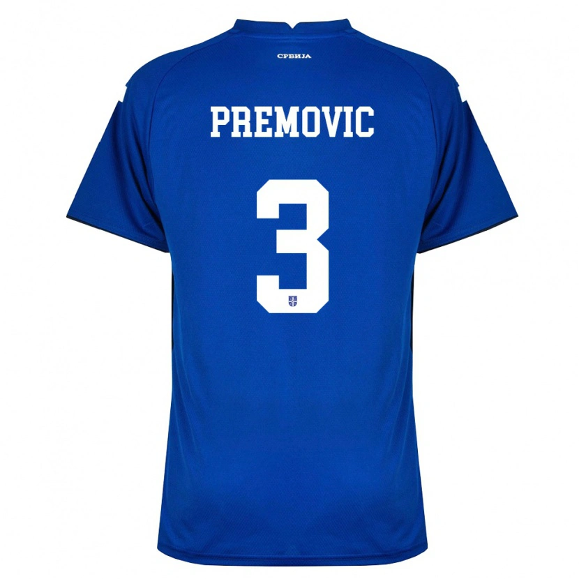 Danxen Pánské Srbsko Relja Premovic #3 Námořnická Červená Domů Hráčské Dresy 26-28 Dres