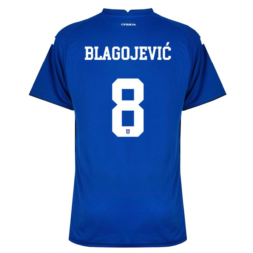 Danxen Pánské Srbsko Dina Blagojevic #8 Námořnická Červená Domů Hráčské Dresy 26-28 Dres