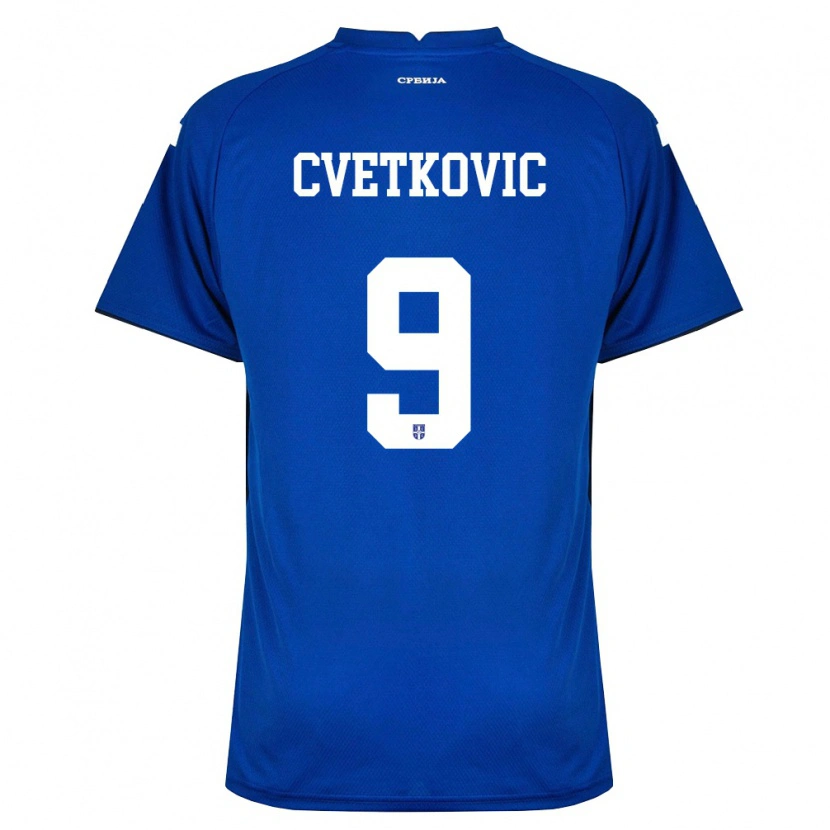 Danxen Pánské Srbsko Mihajlo Cvetkovic #9 Námořnická Červená Domů Hráčské Dresy 26-28 Dres