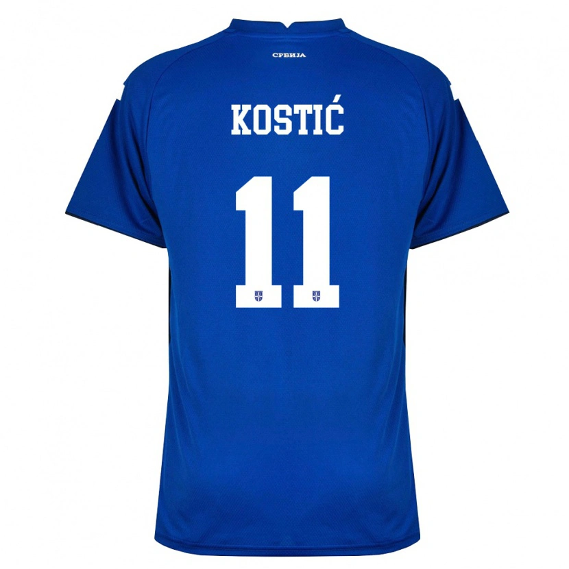 Danxen Pánské Srbsko Filip Kostić #11 Námořnická Červená Domů Hráčské Dresy 26-28 Dres