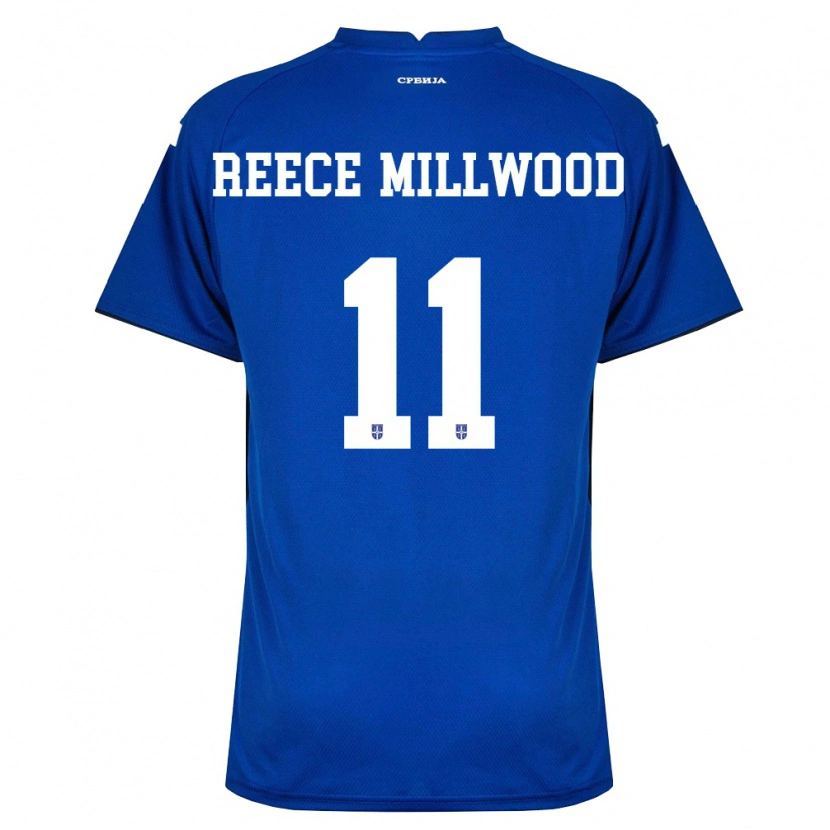 Danxen Pánské Srbsko William Reece Millwood #11 Námořnická Červená Domů Hráčské Dresy 26-28 Dres